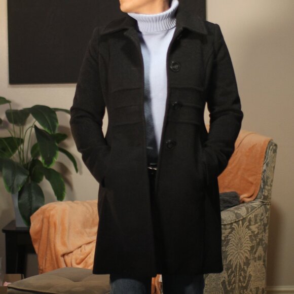 Anne Klein Trench Coat Cashmere And Lambswool, Long Coat - Picture 1 of 16